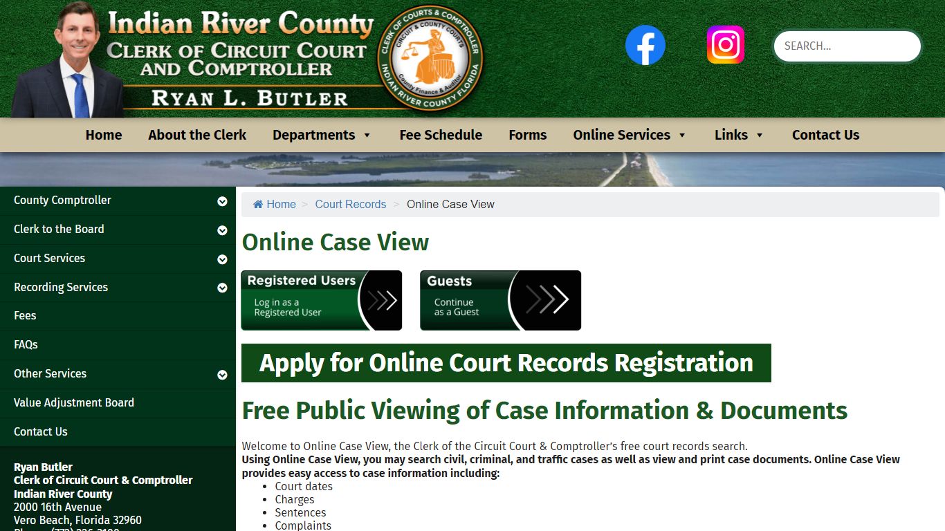 Online Case View – Indian River Clerk of the Circuit Court & Comptroller