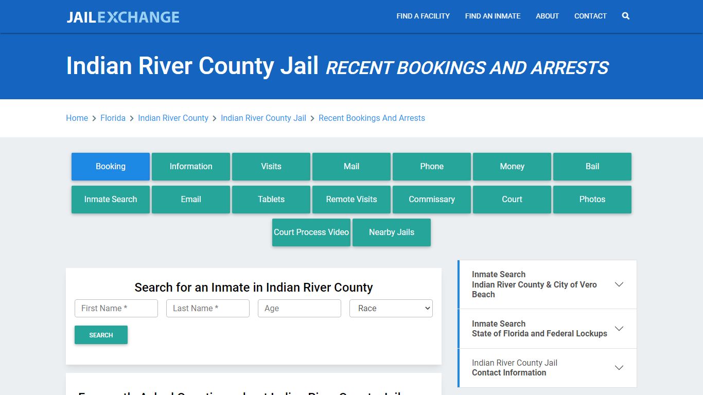 Indian River County Jail Recent Bookings And Arrests